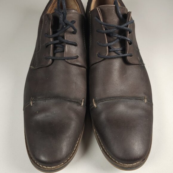 BELVEDERE Paris Mens Brown Leather Oxford Shoes Cap Toe Made In Brazil 14D - Picture 3 of 11